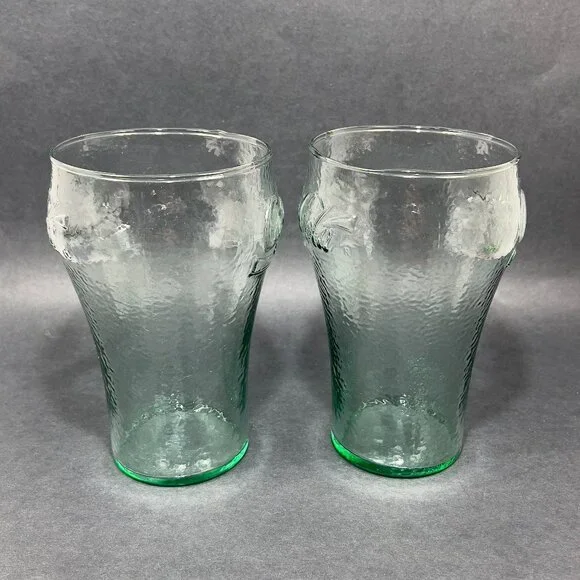 Indiana Glass Classic Coca Cola Coke Oversized Drinkware Glasses Green - Picture 4 of 16